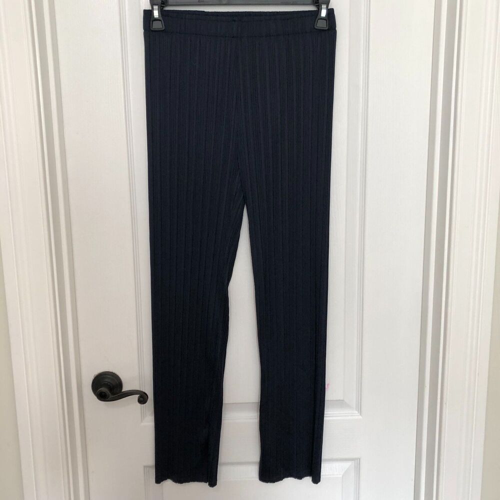 Nanette Womens Pants S‎ Navy Blue Straight Fit Stretch Pleated High Rise